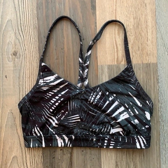 None Other - Palm Fronds Racerback Sports Bra / Crop Top Size: XS - Small